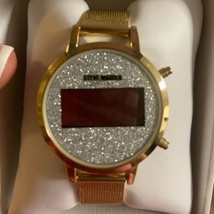 Steve Madden Ladies Mesh Strap Round Digital Watch